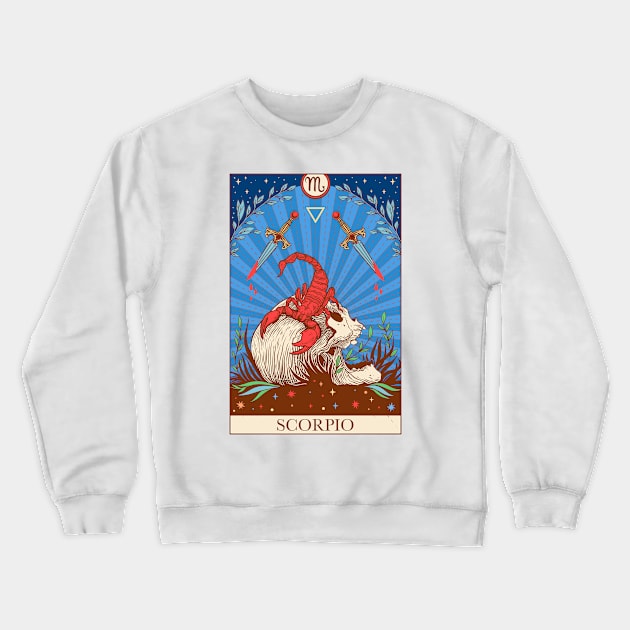 Zodiac sign tarot card Scorpio Crewneck Sweatshirt by OccultOmaStore